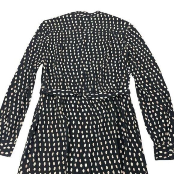Madewell Paint Dot Shirt Dress Womens Size XS Black/Cream/Peach - Picture 7 of 7